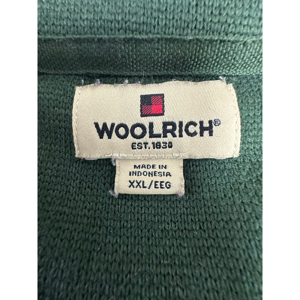 Woolrich Men XXL Quarter Zip Fleece Pullover Sweater Heather Green Outdoor Work - Picture 4 of 7